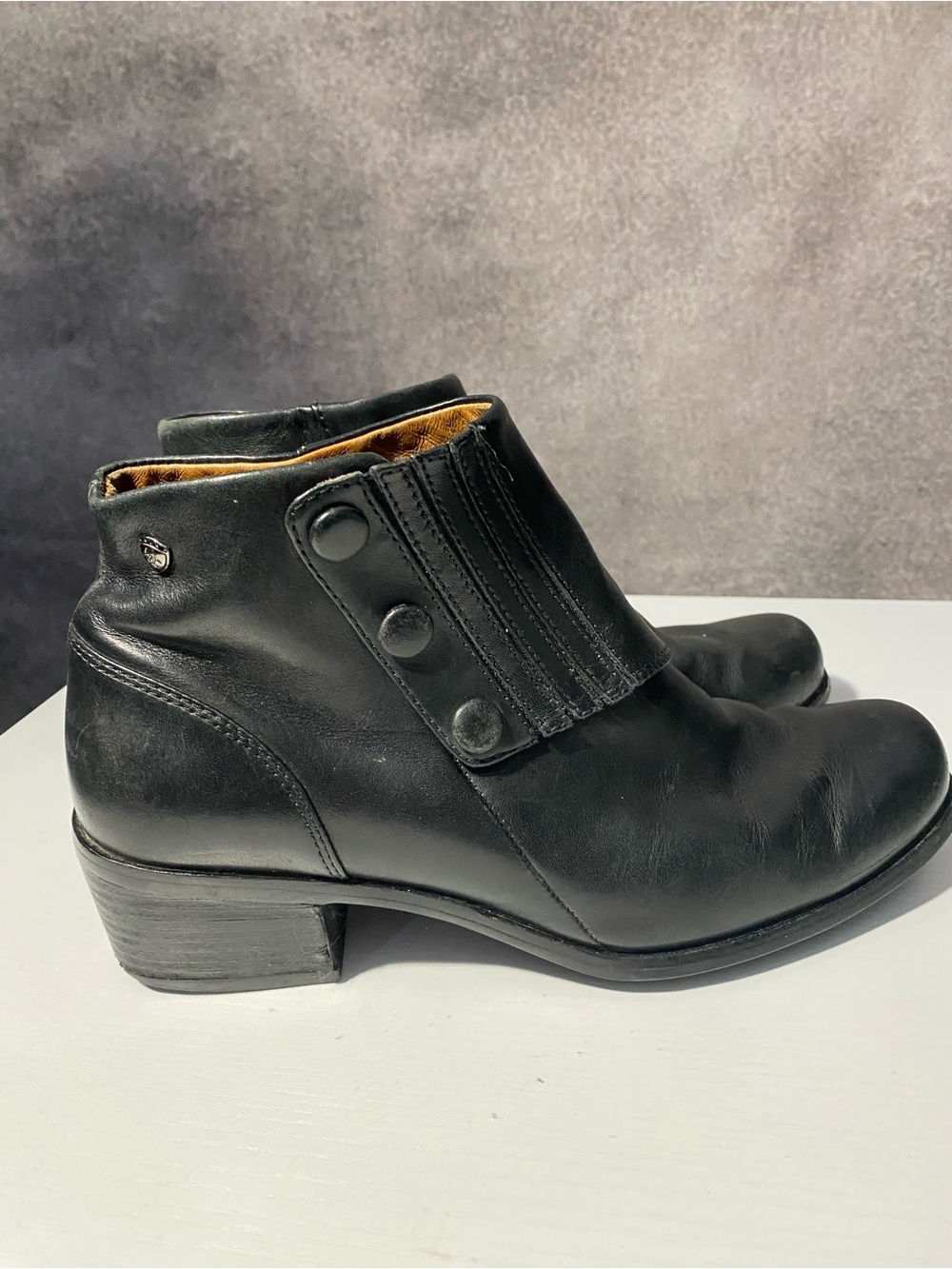 Ariat Side Spat II Black Leather Ankle Boots 96305 Womens Size 7 B 3-Snap